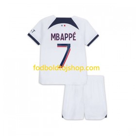 Paris Saint-Germain Kylian Mbappé 7 Børn Udebane Fodboldsæt 2023-24 S/S (+ Korte bukser)